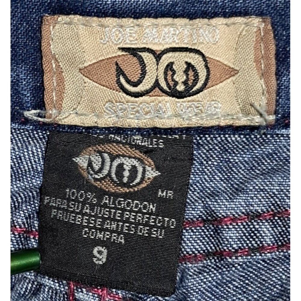 Joe Martino Flared Jeans Womens Size M Blue Cotton Denim Unique Stitch Design Vi - Picture 3 of 16